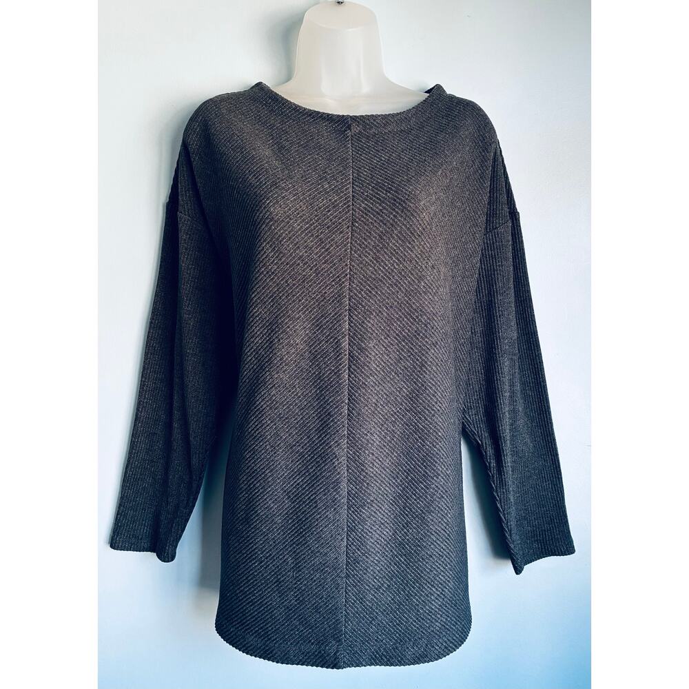Ava & Viv Gray Sweater Ribbed Like XL